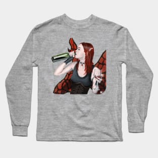 Faerie Folk Drinking Fantasy Image Long Sleeve T-Shirt